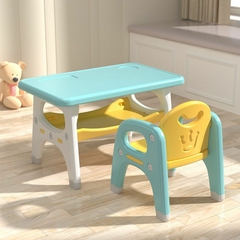 Combo Silla Y Mesa Infantil Colores Celeste