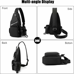 Imagen de Morral con Porta Botella Negro