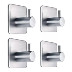 Imagen de X4 Gancho Adhesivo Acero Inoxidable