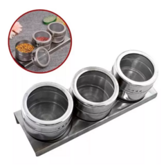 Set Especiero X3 con Base Metalica - UNISHOPS