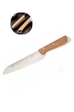 Cuchillo Ranurado Mango de Madera con Gancho Metalico - comprar online