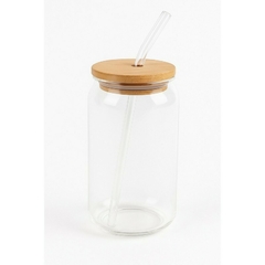 Frasco Vidrio C/Tapa Bamboo C/Sorbete Vidrio 580 Ml en internet