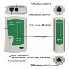 Tester Probador Cable De Red Y Telefonico Lan Rj45 Rj11 Evox - comprar online