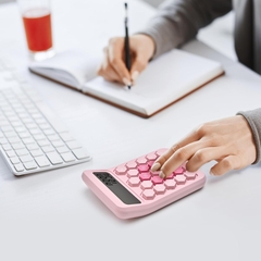 Calculadora de Escritorio Botones Hexagonales Blanco - UNISHOPS