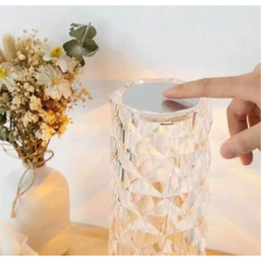Diamond Rose Lampara Velador Led Rgb Recargable Usb Táctil C