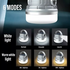 Lámpara Camping Farol Colgante Linterna Recargable Solar Usb - UNISHOPS