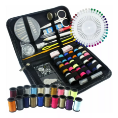 Set Estuche Costura 128 Piezas Kit Agujas Costurero Tijeras