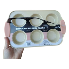Molde Teflón X6 Muffin Cupcakes Repostería Asas De Silicona - tienda online