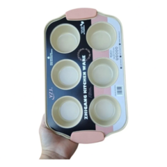 Imagen de Molde Teflón X6 Muffin Cupcakes Repostería Asas De Silicona