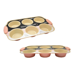 Molde Teflón X6 Muffin Cupcakes Repostería Asas De Silicona en internet