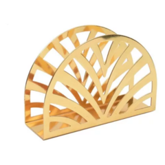 Servilletero Dorado Diseño Triangular - UNISHOPS
