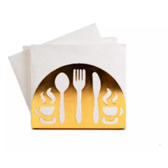 Servilletero Dorado Diseño Cubiertos - comprar online
