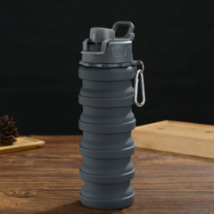 Botella Plegable 500ml Tapa Plastica