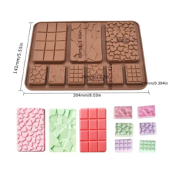 Molde Silicona Chocolate Tableta Corazón Craquelada - tienda online