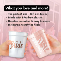 10 Vasos Despedida de Soltera TEAM BRIDE - tienda online
