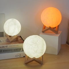 Luminária Lua Cheia 3d Abajur Touch 15cm Cores Touch - naliel