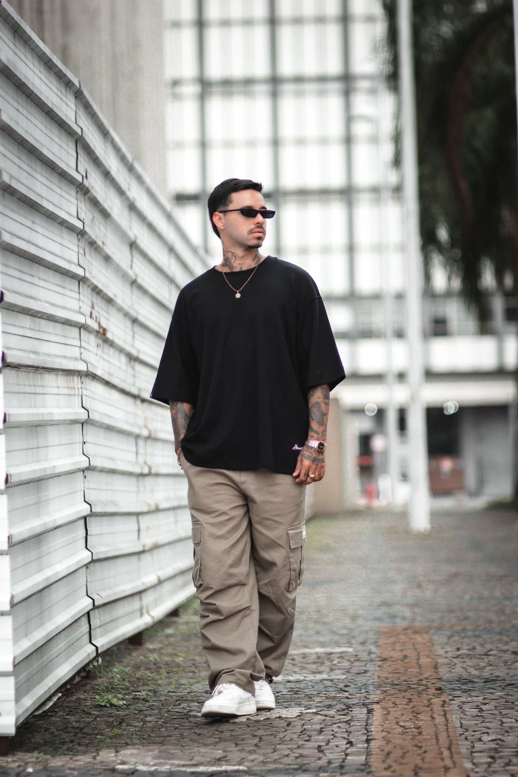 Camiseta da oversized preta malhão