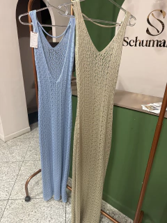 Saída longa vestido no tricot