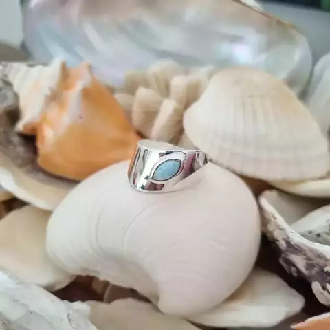 Anel com Pedra Larimar - comprar online