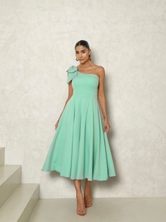 Vestido Midi Off-White Ombro Só com Laço - Vestido Amabille na internet