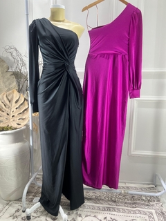 Vestido prada Acetinado Manga Vazada - Roberta - comprar online