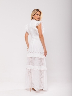 Vestido em Laise com detalhes em renda gripier - Vestido Bethina - Involve