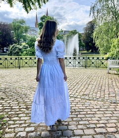 Vestido Longo Bordado em Lese com Manga - Anna na internet