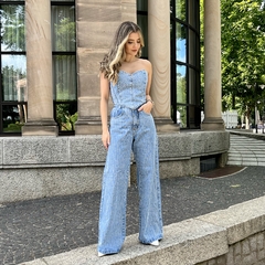 Calça Wide Leg com Pedraria/brilho - Barbara - loja online
