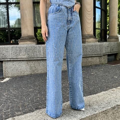Calça Wide Leg com Pedraria/brilho - Barbara - comprar online
