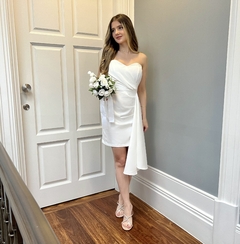 Vestido Curto Alfaiataria Tomara que caia - Caroline na internet