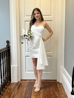 Vestido Curto Alfaiataria Tomara que caia - Caroline na internet