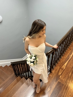 Vestido Curto Alfaiataria Tomara que caia - Caroline na internet