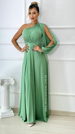 Vestido Longo Fluity com Manga Longa Vazada - Juliana