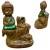 Incensário Cascata Buda Meditando Verde ou Prata 10Cm