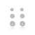 Kit Tres Brincos Mini Esfera Rodio Branco - comprar online