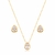 Conjunto Gota Ponto de Luz Banho Ouro