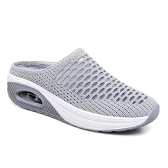 Sapatos femininos sem cadarço com superfície de malha oca casuais sem cadarço - dkgmodapremium.com.br