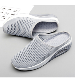 Sapatos femininos sem cadarço com superfície de malha oca casuais sem cadarço na internet