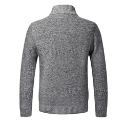 Jaqueta masculina slim fit com gola alta, algodão sólido, grosso, que - loja online