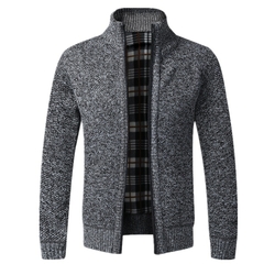 Jaqueta masculina slim fit com gola alta, algodão sólido, grosso, que na internet