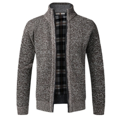 Jaqueta masculina slim fit com gola alta, algodão sólido, grosso, que na internet