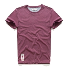 Camiseta masculina de algodão cor sólida t camisa masculina causal o pescoço - dkgmodapremium.com.br