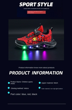 Tênis meninos Super-herói spiderman luzes led na internet