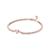 Brazalete Pandora Corazón Brillante Recubrimiento en Oro Rosa 14k