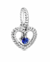 Charm Pandora corazón signature piedra azul marino