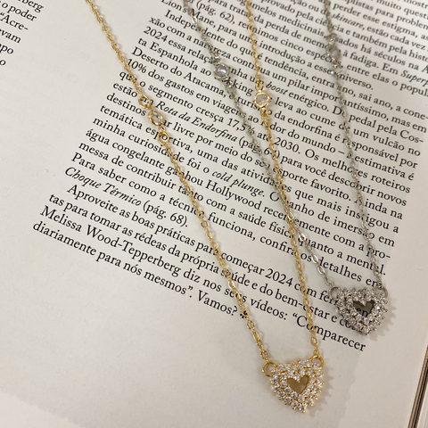 Colar Coração Cravejado