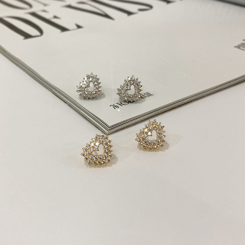 Brinco Coração Cravejado