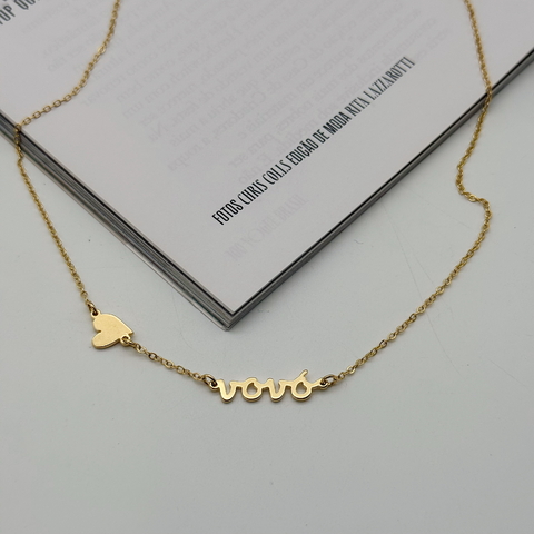 Colar Vovó com Pingente de Coração - comprar online