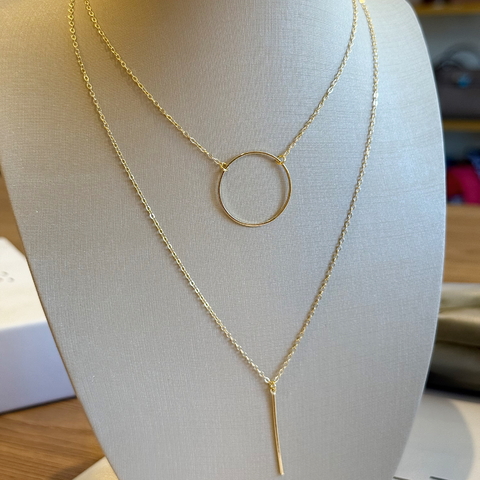 Colar Duas Voltas Geométrico - comprar online