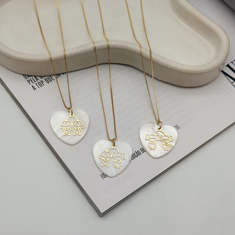 Colar Coração Madre Perola 2 Filhos - comprar online